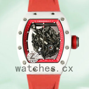 Richard Mille RM055 Around 50*43mm Men RM055-009 White Rubber Band Replica Watches