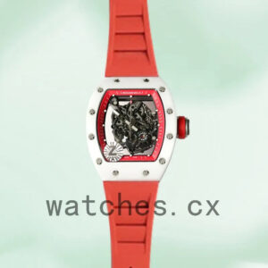 Richard Mille RM055 Around 50*43mm Men RM055-009 White Rubber Band Replica Watches