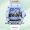 Richard Mille RM055 Around 50*43mm Men RM055-014 Transparent Dial Rubber Band Replica Watches