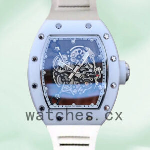 Richard Mille RM055 Around 50*43mm Men RM055-014 Transparent Dial Rubber Band Replica Watches