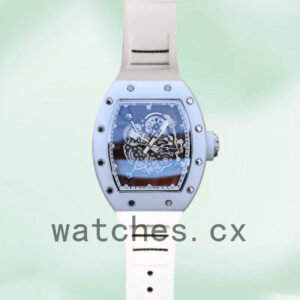 Richard Mille RM055 Around 50*43mm Men RM055-014 Transparent Dial Rubber Band Replica Watches