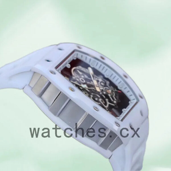 Richard Mille RM055 Around 50*43mm Men RM055-014 Transparent Dial Rubber Band Replica Watches - Image 3