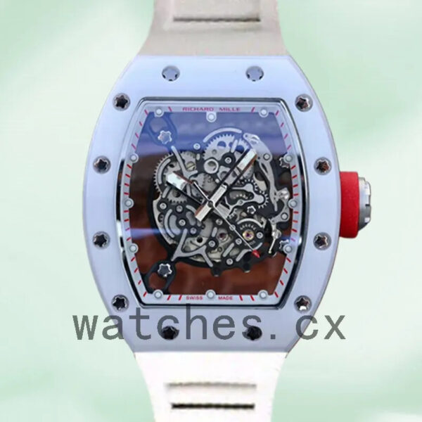 Richard Mille RM055 Men Around 50*43mm RM055-015 Rubber Band Replica Watches