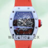 Richard Mille RM055 Around 50*43mm RM055-018 Men Rubber Band Transparent Dial Replica Watches