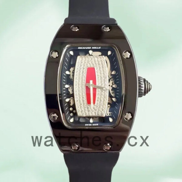 Richard Mille RM07-01 RM07-01-002 Ladies Around 31*45mm Automatic Red With Diamonds Dial Replica Watches