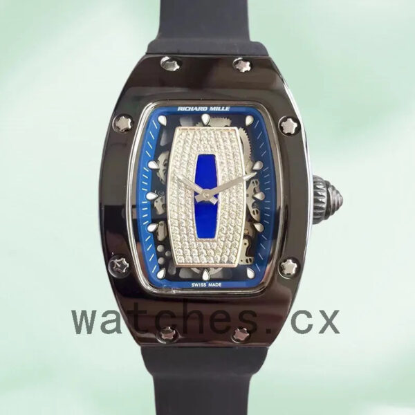 Richard Mille RM07-01 Around 31*45mm Ladies RM07-01-007 Black Blue With Diamonds Dial Replica Watches