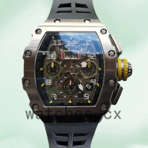 Richard Mille RM011 Around 50*40mm RM011-004 Men Transparent Dial Black Replica Watches