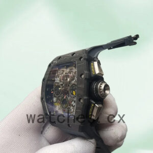 Richard Mille RM011 Around 50*40mm RM011-004 Men Transparent Dial Black Replica Watches