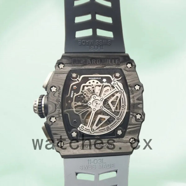 Richard Mille RM011 Around 50*40mm RM011-004 Men Transparent Dial Black Replica Watches - Image 4