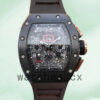 Richard Mille RM011 Men Around 50*40mm RM011-005 Rubber Band Transparent Dial Replica Watches