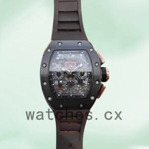 Richard Mille RM011 Men Around 50*40mm RM011-005 Rubber Band Transparent Dial Replica Watches