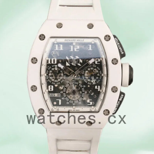 Richard Mille RM011 RM011-006 Around 50*40mm Men Automatic White Replica Watches