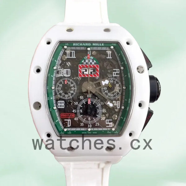 Richard Mille RM011 Men Around 50*40mm RM011-008 Transparent Dial Replica Watches