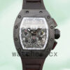 Richard Mille RM011 Men RM011-011 Around 50*42mm Transparent Dial Rubber Band Replica Watches
