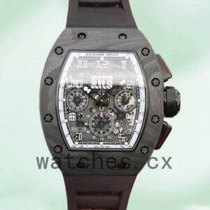 Richard Mille RM011 Men RM011-011 Around 50*42mm Transparent Dial Rubber Band Replica Watches