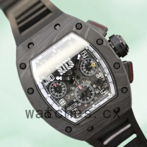 Richard Mille RM011 Men RM011-011 Around 50*42mm Transparent Dial Rubber Band Replica Watches