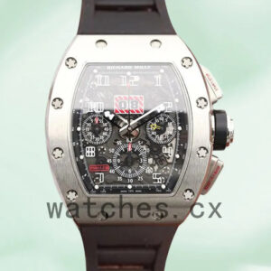Richard Mille RM011 Men RM011-013 Around 50*42mm Rubber Band Transparent Dial Replica Watches