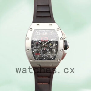 Richard Mille RM011 Men RM011-013 Around 50*42mm Rubber Band Transparent Dial Replica Watches