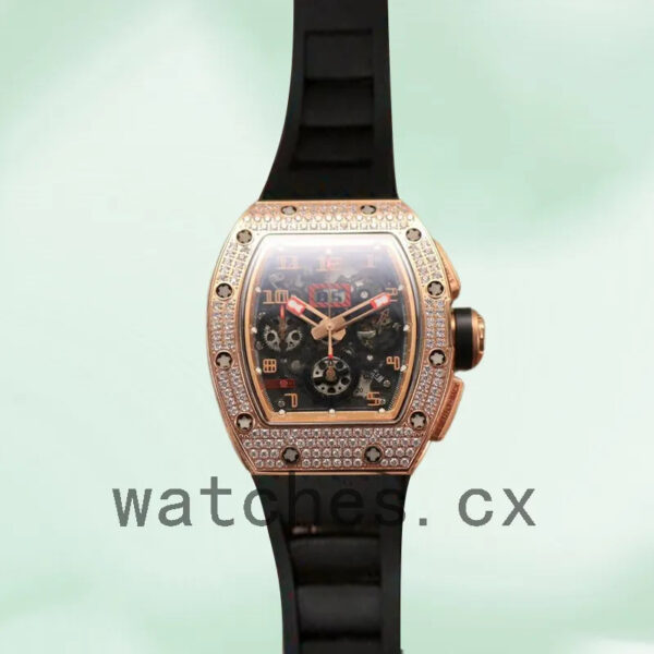 Richard Mille RM011 Men RM011-017 Around 50*42mm Transparent Dial Automatic Replica Watches