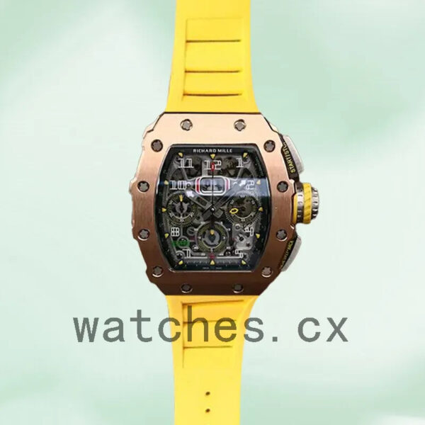 Richard Mille RM11-03 RM11-03-001 Around 50*40mm Men Transparent Dial Rubber Band Replica Watches