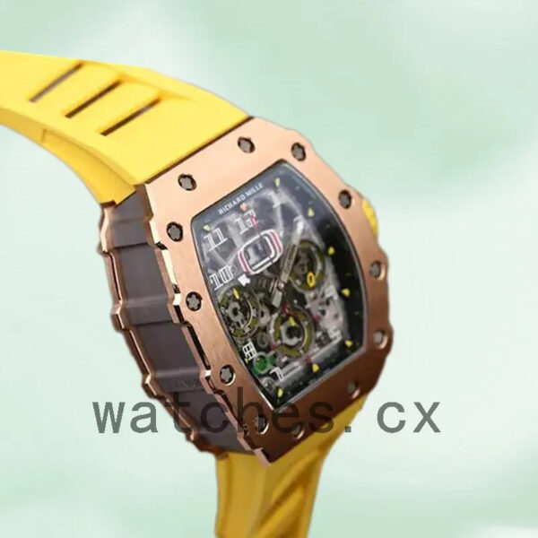 Richard Mille RM11-03 RM11-03-001 Around 50*40mm Men Transparent Dial Rubber Band Replica Watches