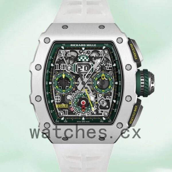 Richard Mille RM 11-03 RM 11-03 Around 45mm Men Silver Rubber Band Replica Watches