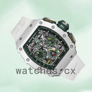 Richard Mille RM 11-03 RM 11-03 Around 45mm Men Silver Rubber Band Replica Watches