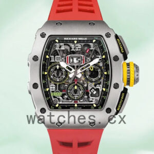 Richard Mille RM 11-03 RM 11-03 Men Around 45mm Silver Rubber Band Replica Watches