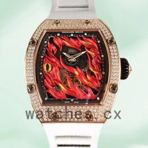 Richard Mille RM26-02 Men Around 50*42mm RM26-02-002 Flame Dial Rose Gold Replica Watches