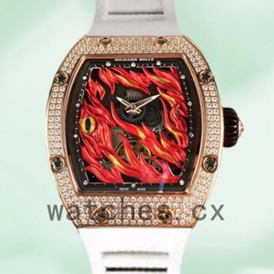 Richard Mille RM26-02 Men Around 50*42mm RM26-02-002 Flame Dial Rose Gold Replica Watches