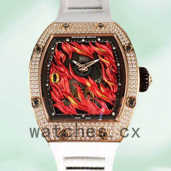 Richard Mille RM26-02 Men Around 50*42mm RM26-02-002 Flame Dial Rose Gold Replica Watches