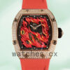 Richard Mille RM26-02 Men Around 50*42mm RM26-02-003 Rubber Band Rose Gold Replica Watches