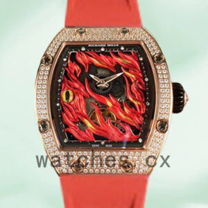 Richard Mille RM26-02 Men Around 50*42mm RM26-02-003 Rubber Band Rose Gold Replica Watches