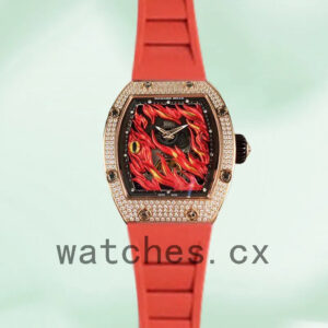 Richard Mille RM26-02 Men Around 50*42mm RM26-02-003 Rubber Band Rose Gold Replica Watches