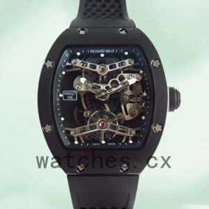 Richard Mille RM027 Men Around 50*42mm RM027-001 Black Rubber Band Replica Watches
