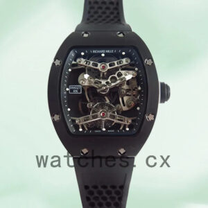Richard Mille RM027 Men Around 50*42mm RM027-001 Black Rubber Band Replica Watches