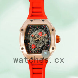 Richard Mille RM27-04 RM27-04-010 Around 38*48mm Men Rubber Band Rose Gold-tone Replica Watches