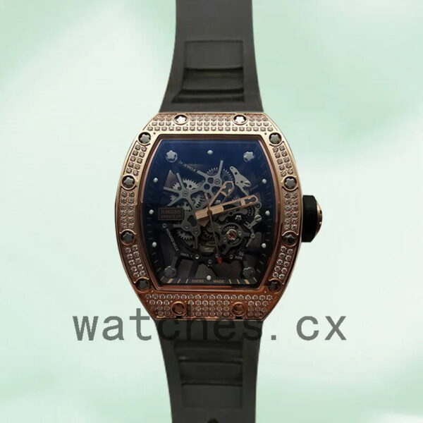 Richard Mille RM035 Around 50*45mm Men RM035-001 Diamonds Transparent Dial Replica Watches