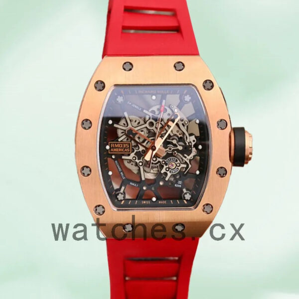 Richard Mille RM035 Around 50*42mm Men RM035-004 Rubber Band Replica Watches