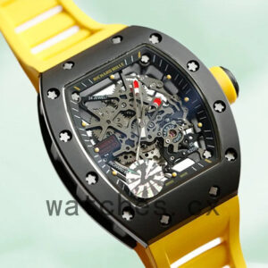 Richard Mille RM035 Around 50*45mm RM035-005 Men Black Rubber Band Replica Watches