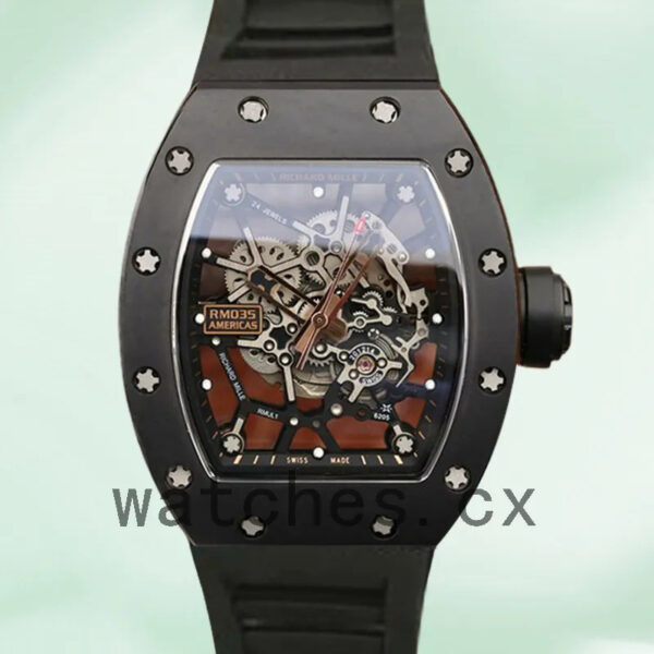 Richard Mille RM035 RM035-008 Men Around 50*42mm Rubber Band Mechanical Replica Watches