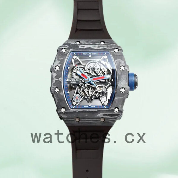 Richard Mille RM35-01 Around 50*42mm RM35-01-001 Men Transparent Dial Replica Watches