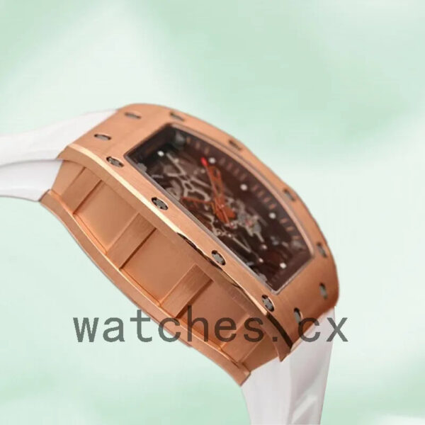 Richard Mille RM035 RM035-011 Men Around 50*45mm Transparent Dial Rubber Band Replica Watches