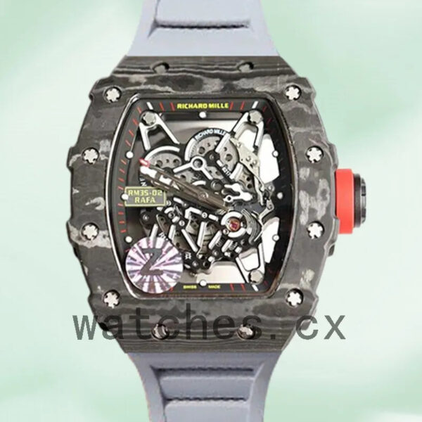 Richard Mille RM35-02 Men Around 50*42mm RM35-02-003 Mechanical Rubber Band Replica Watches