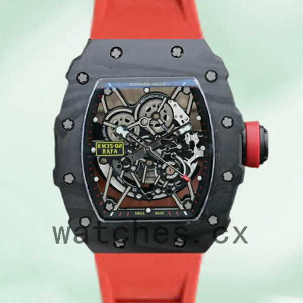 Richard Mille RM35-02 RM35-02-005 Around 50*42mm Men Mechanical Transparent Dial Replica Watches
