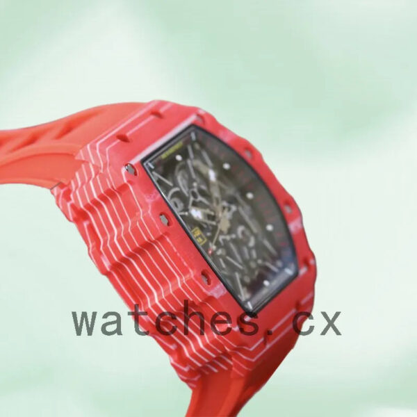 Richard Mille RM35-02 Men Around 50*42mm RM35-02-007 Transparent Dial Rubber Band Replica Watches - Image 4