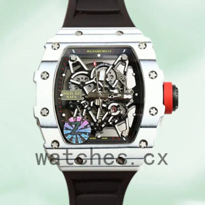 Richard Mille RM35-02 Men Around 50*42mm RM35-02-010 Transparent Dial Rubber Band Replica Watches