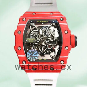 Richard Mille RM35-02 Around 50*42mm RM35-02-012 Men Red Transparent Dial Replica Watches