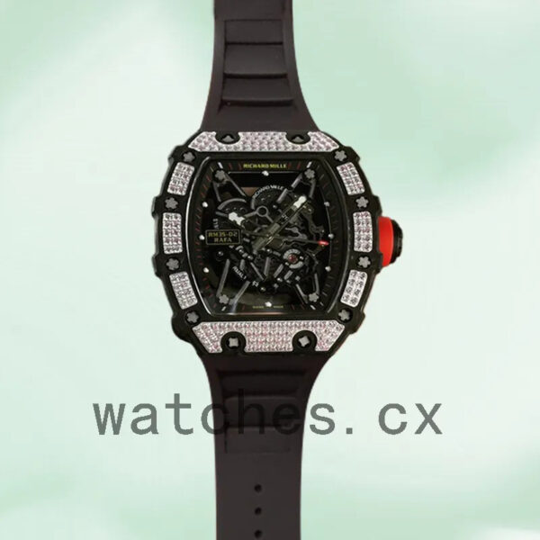 Richard Mille RM35-02 Around 50*42mm Men RM35-02-020 Black Replica Watches