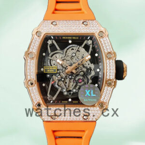 Richard Mille RM35-02 Men Around 45mm RM35-02-026 Rubber Band Rose Gold-tone Replica Watches